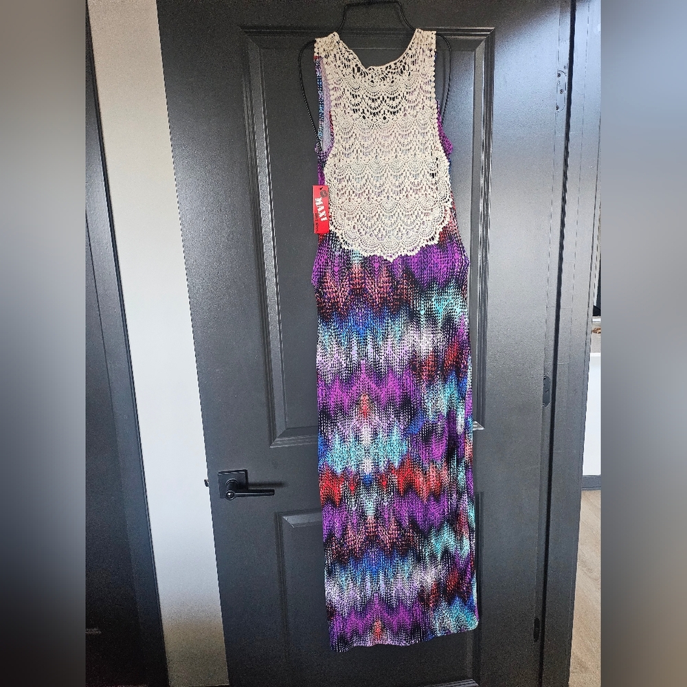 Multicolor Long Split Dress
